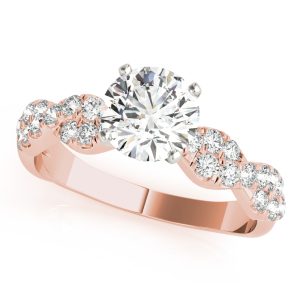 Albany Pav? Twist Engagement Ring - 14K Rose Gold (Setting Price)