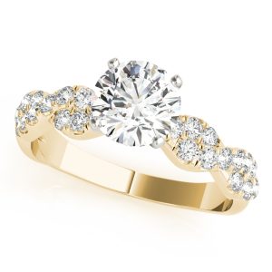 Albany Pav? Twist Engagement Ring - 18K Yellow Gold (Setting Price)