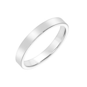 Flat Comfort Fit Polished  (3mm)Wedding Band Platinum (Setting Price)