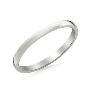 Low Dome Polished  (2mm)Wedding Band Platinum (Setting Price)