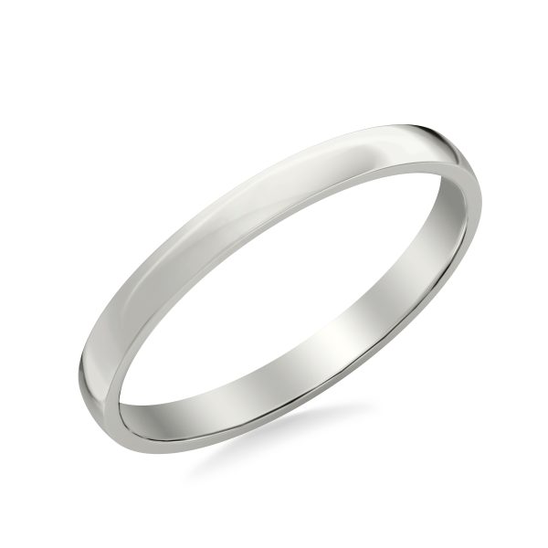 Low Dome Polished  (2.5mm)Wedding Band Platinum (Setting Price)