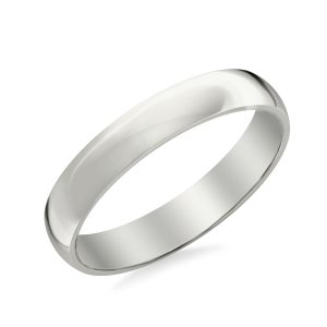 Low Dome Polished  (4mm)Wedding Band Platinum (Setting Price)