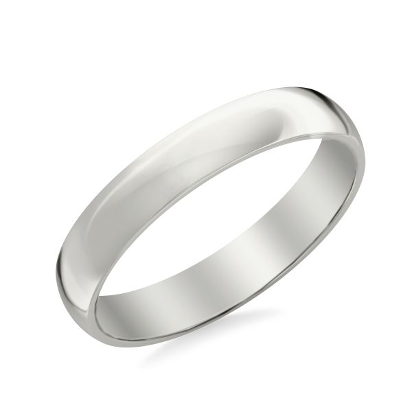Low Dome Polished  (4mm)Wedding Band Platinum (Setting Price)
