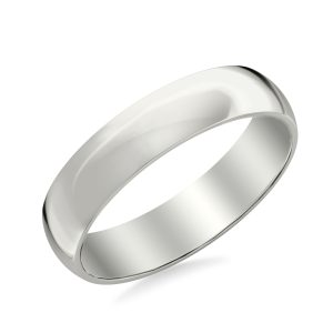 Low Dome Polished  (5mm)Wedding Band Platinum (Setting Price)