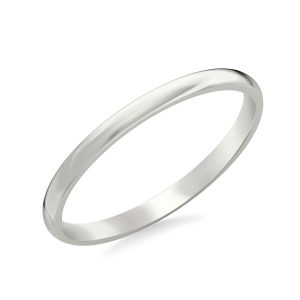 Low Dome Comfort Fit Polished  (2mm)Wedding Band Platinum (Setting Price)