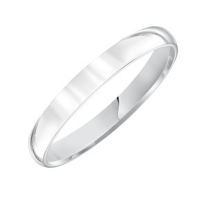 Low Dome Comfort Fit Polished  (3mm)Wedding Band Platinum (Setting Price)