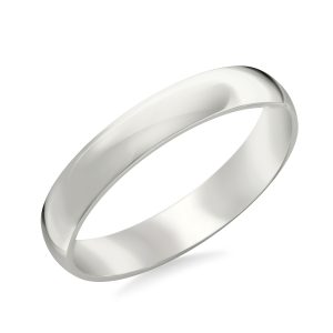 Low Dome Comfort Fit Polished  (4mm)Wedding Band Platinum (Setting Price)