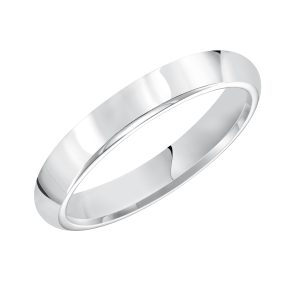 High Dome Comfort Fit Polished  (3mm)Wedding Band Platinum (Setting Price)