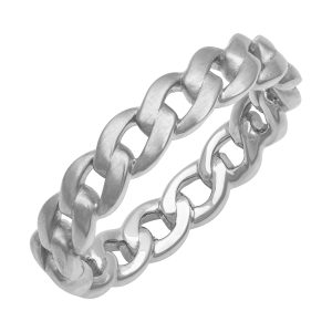 Brushed Curb Link  (5mm)Wedding Band Platinum (Setting Price)