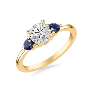 Aisling Sapphire Accent Engagement Ring - 14K Yellow Gold (Setting Price)