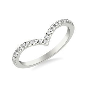 Zahra Pav? Diamond V-Wedding Band Platinum (Setting Price)