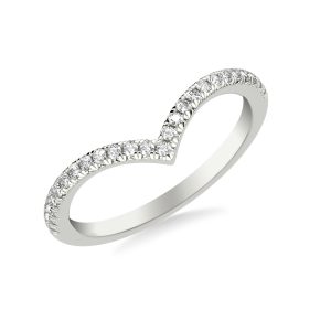 Kensley Pav? Diamond V-Wedding Band Platinum (Setting Price)