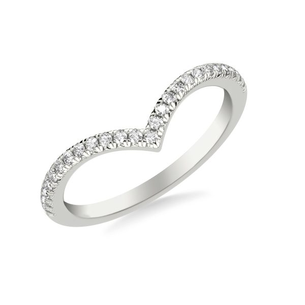Kensley Pav? Diamond V-Wedding Band Platinum (Setting Price)