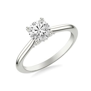 Kate Hidden Halo Diamond Engagement Ring - 14K White Gold (Setting Price)
