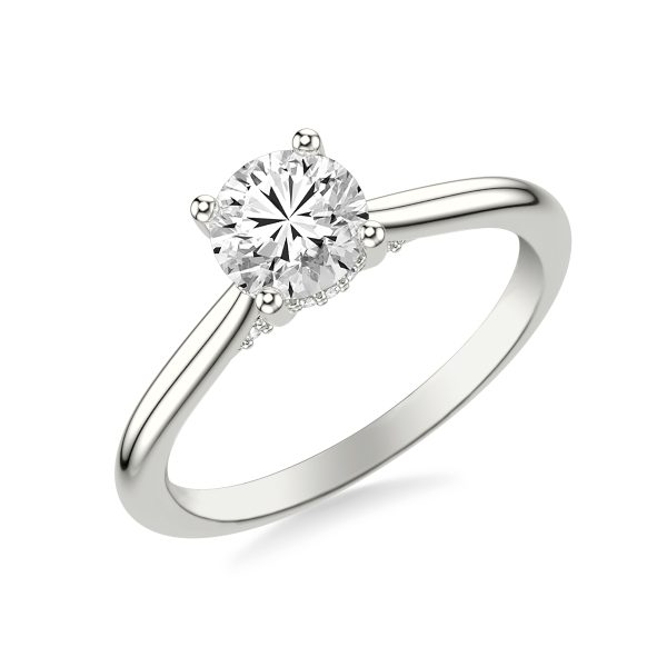 Kate Hidden Halo Diamond Engagement Ring - 14K White Gold (Setting Price)