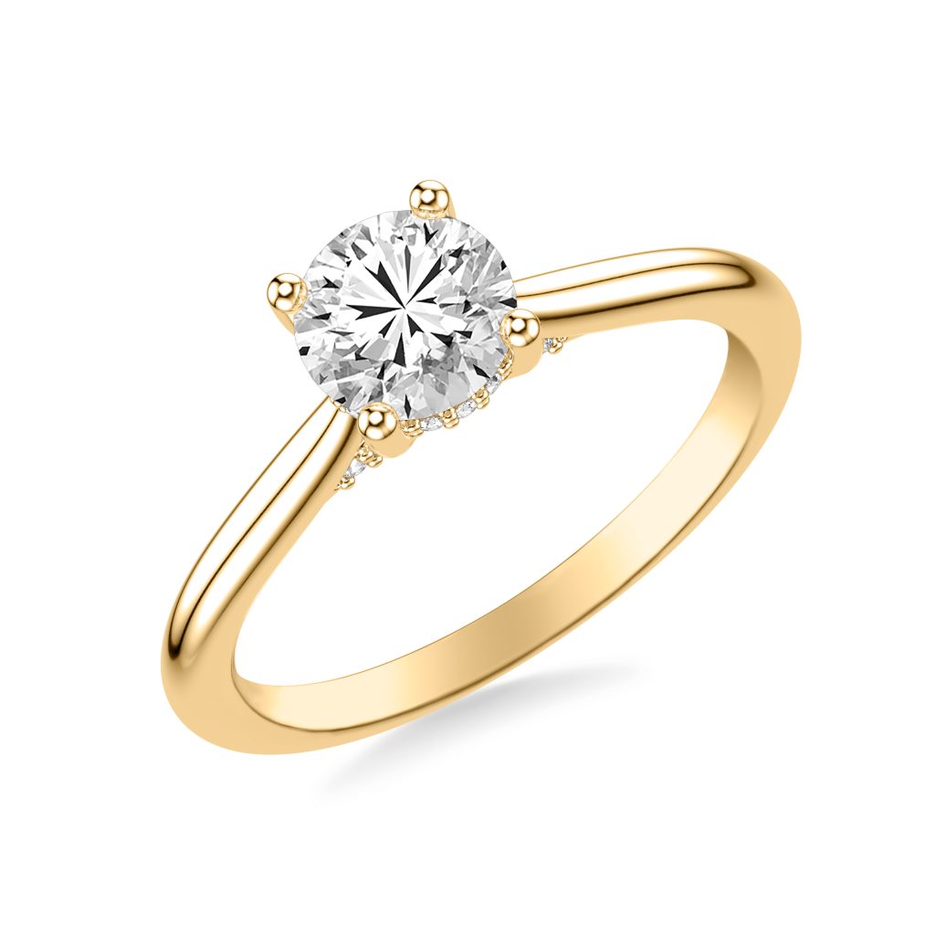 Kate Hidden Halo Diamond Engagement Ring - 14K Yellow Gold (Setting Price)