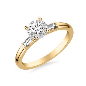 Luisa Classic 3-Stone Engagement Ring - 18K Yellow Gold (Setting Price)