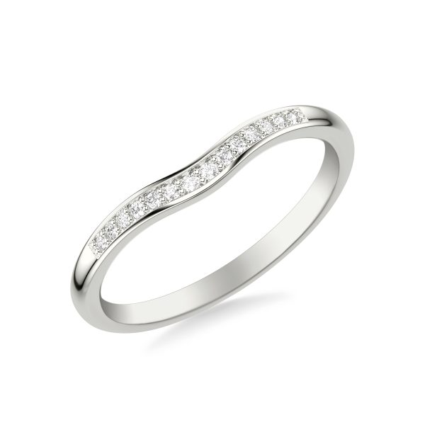 Zelda Contoured Diamond Wedding Band Platinum (Setting Price)