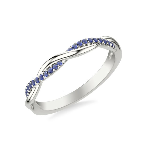 Leighton Sapphire Twist Wedding Band Platinum (Setting Price)