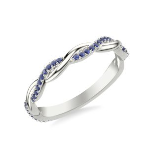 Whitely Sapphire Twist Wedding Band Platinum (Setting Price)