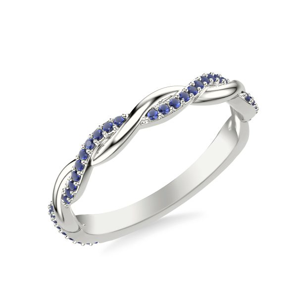 Whitely Sapphire Twist Wedding Band Platinum (Setting Price)