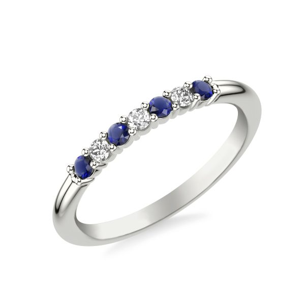 Harleigh Sapphire & Diamond Wedding Band Platinum (Setting Price)