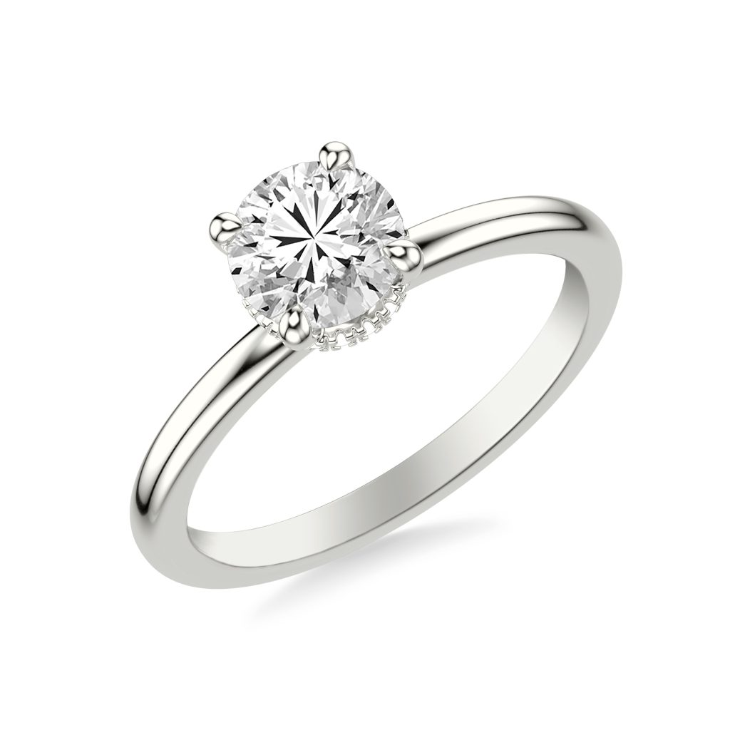 Alice Classic Solitaire Engagement Ring - 18K White Gold (Setting Price)
