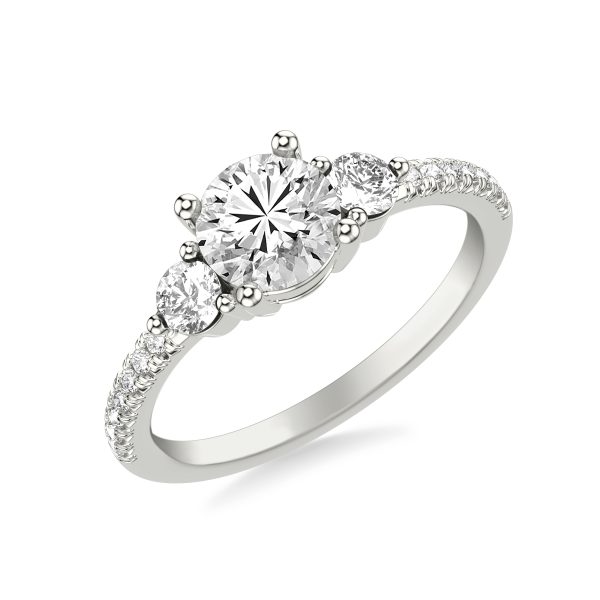 Brigitte Diamond Accent Engagement Ring - 18K White Gold (Setting Price)