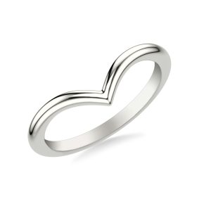Candace High Polished Chevron Wedding Band Platinum (Setting Price)