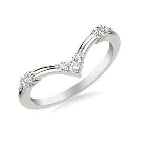 Shiloh Diamond Accent Chevron Wedding Band Platinum (Setting Price)