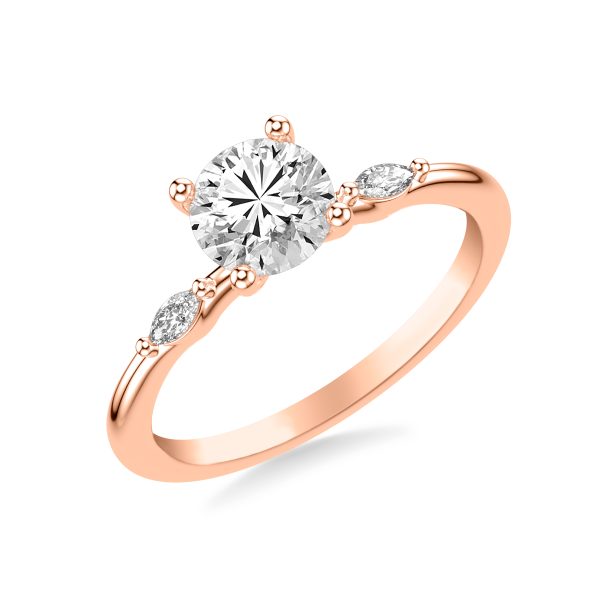 Allegra Marquis Accent Engagement Ring - 14K Rose Gold (Setting Price)