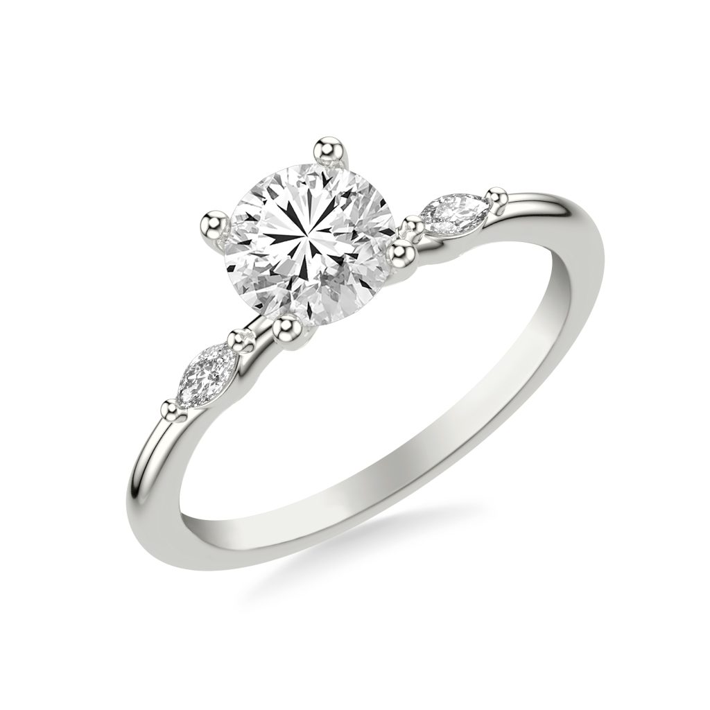 Allegra Marquis Accent Engagement Ring - Platinum (Setting Price)