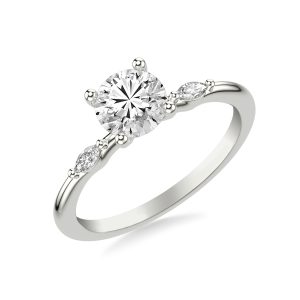 Allegra Marquis Accent Engagement Ring - Platinum (Setting Price)