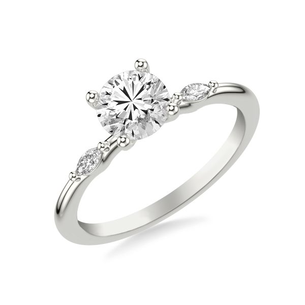 Allegra Marquis Accent Engagement Ring - Platinum (Setting Price)