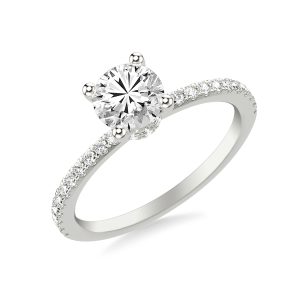 Alba Diamond Collar Pav? Engagement Ring - 14K White Gold (Setting Price)