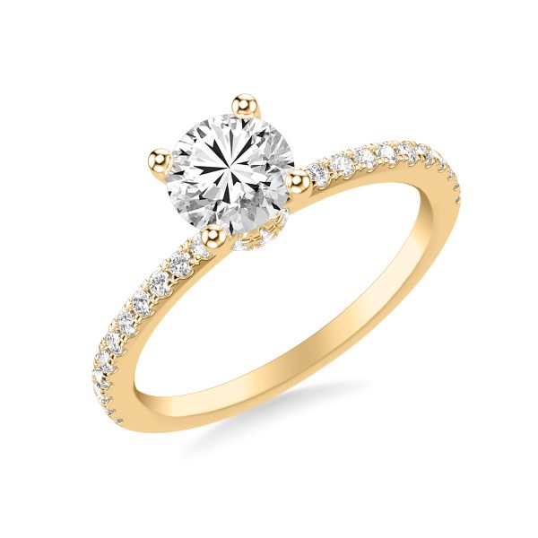 Alba Diamond Collar Pav? Engagement Ring - 14K Yellow Gold (Setting Price)
