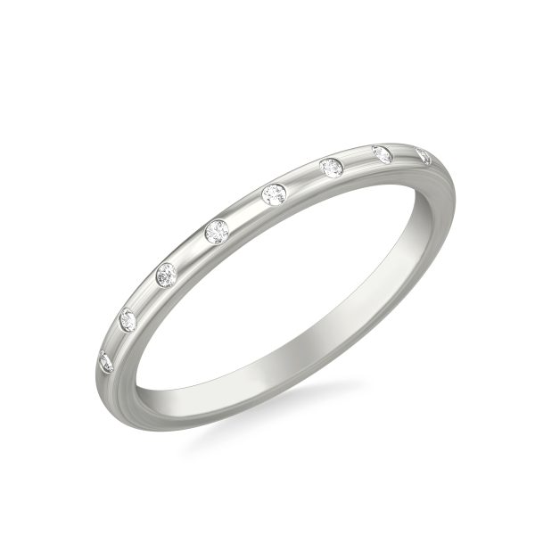 Alondra Brushed Finish Diamond Wedding Band Platinum (Setting Price)