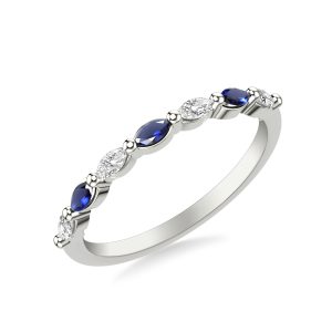 Ophelia Sapphire Accent Wedding Band Platinum (Setting Price)