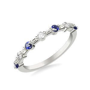 Zina Sapphire Accent Wedding Band Platinum (Setting Price)