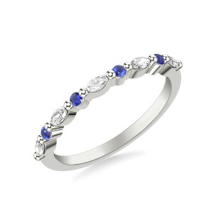 Alanna Sapphire Accent Wedding Band Platinum (Setting Price)