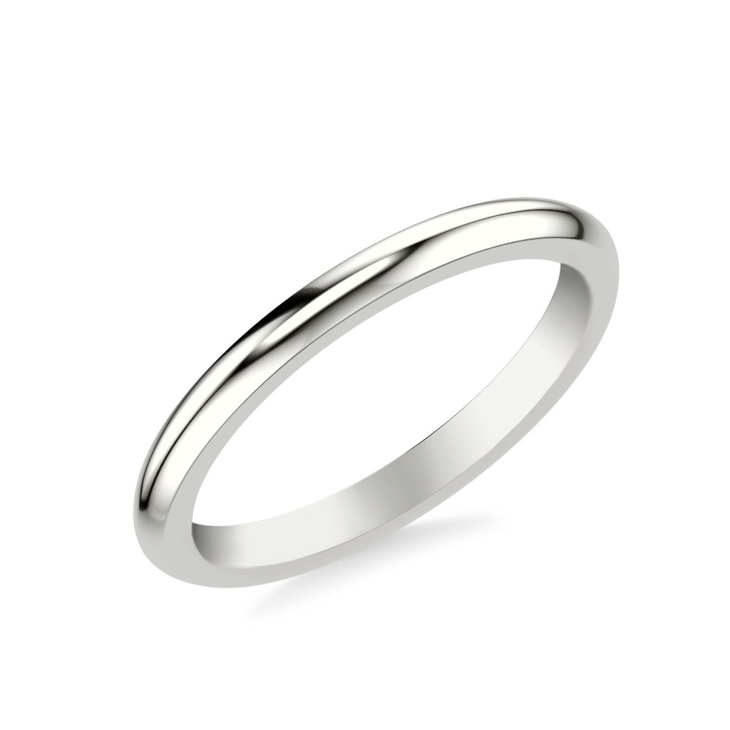 Cecily Polished  (2mm)Wedding Band Platinum (Setting Price)