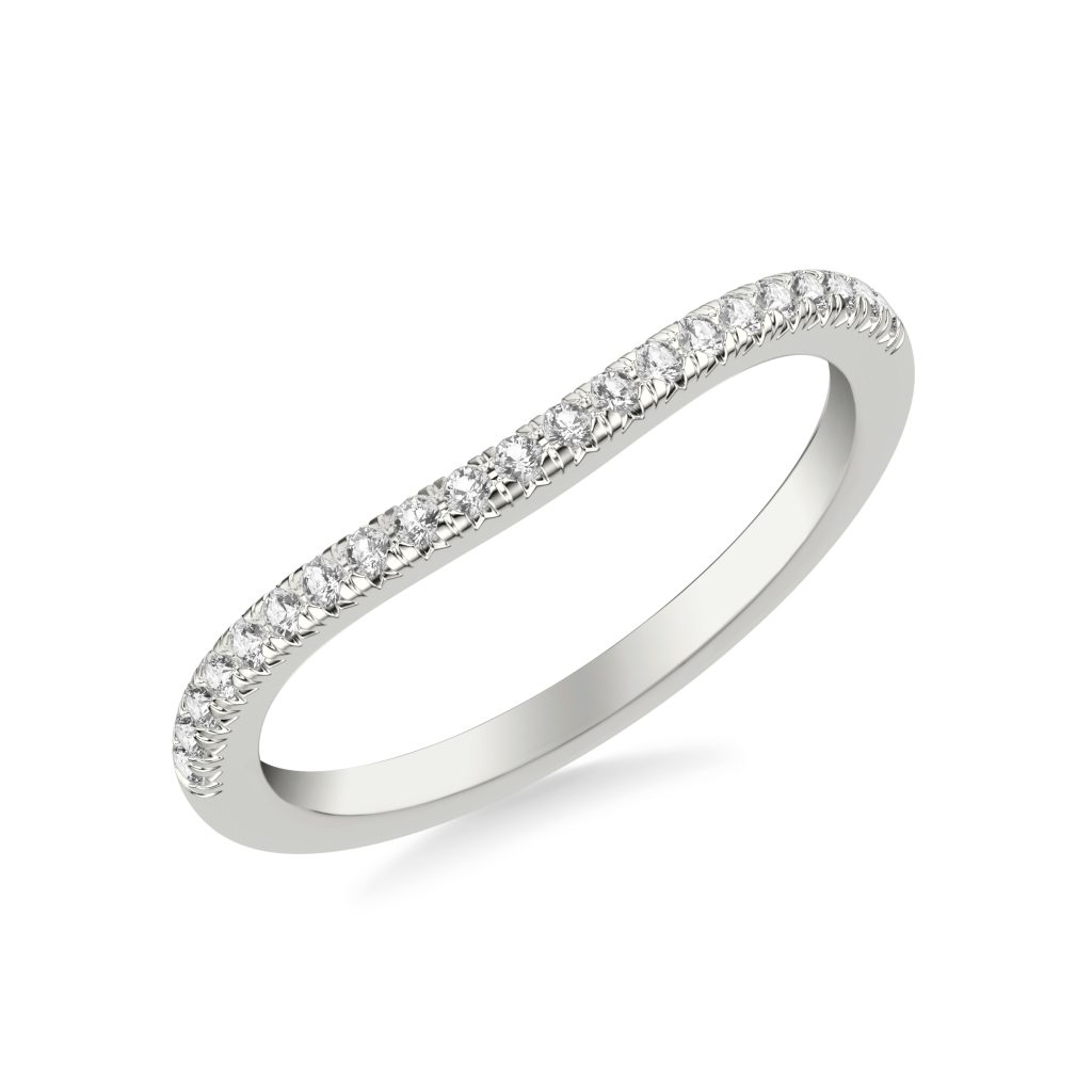 Siobhan Curved Pav? Wedding Band Platinum (Setting Price)