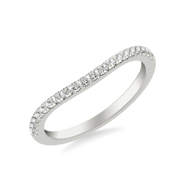 Siobhan Curved Pav? Wedding Band Platinum (Setting Price)