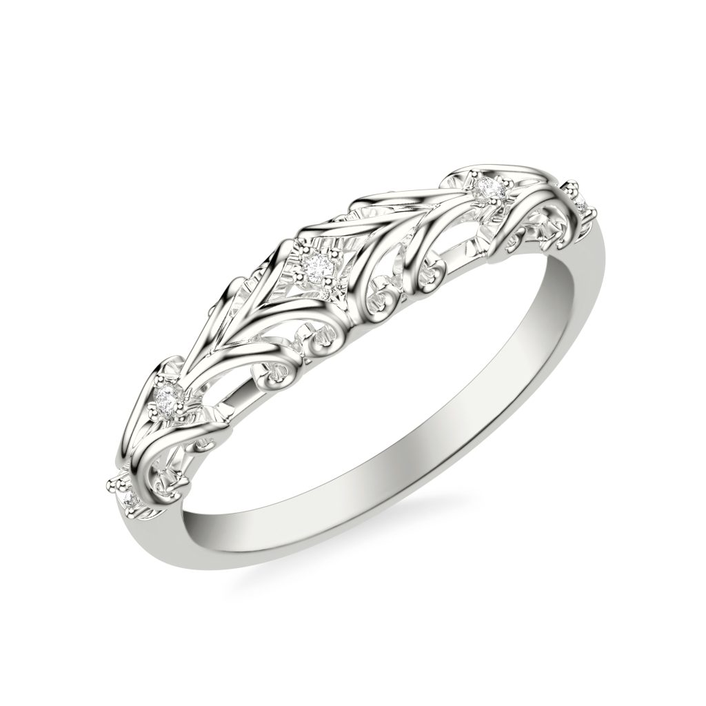Suri Pav? Wave Wedding Band Platinum (Setting Price)