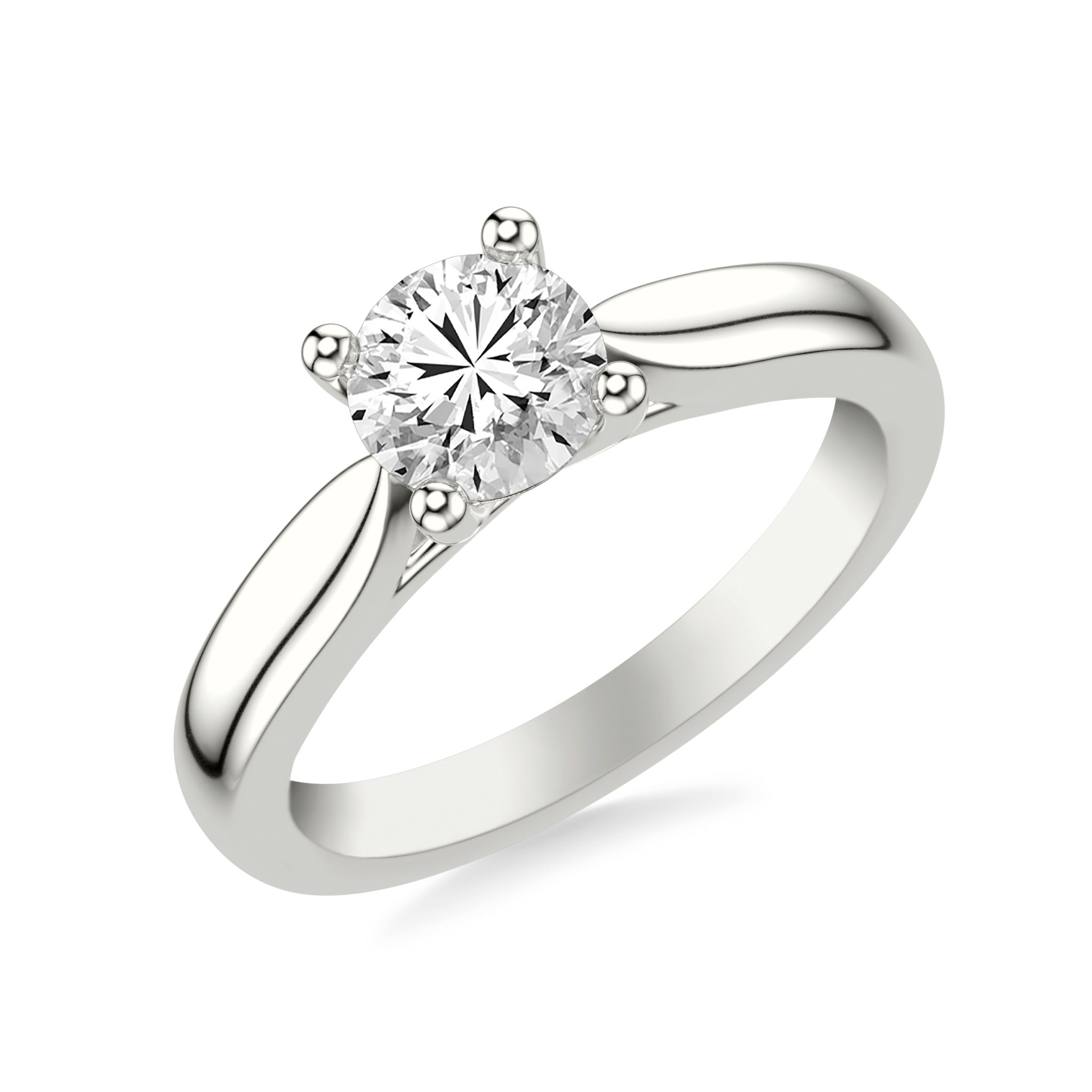Aarya Trellis Solitaire Engagement Ring - 18K White Gold (Setting Price)
