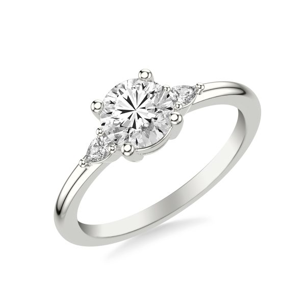 Julie Pear Shaped Diamond Engagement Ring - 14K White Gold (Setting Price)