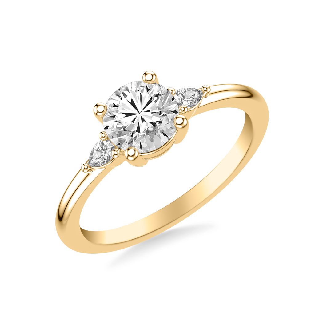 Julie Pear Shaped Diamond Engagement Ring - 18K Yellow Gold (Setting Price)