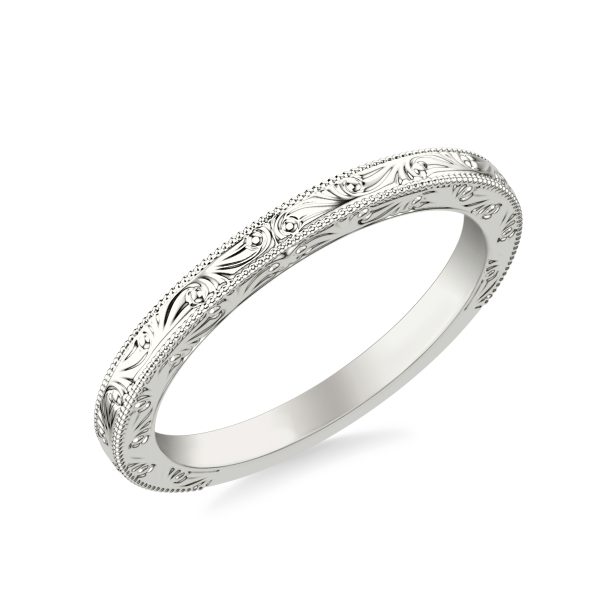 Islay Hand-Engraved Wedding Band Platinum (Setting Price)