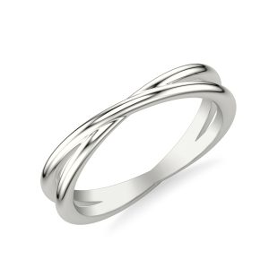 High-Polished Crossover Wedding Band Platinum (Setting Price)