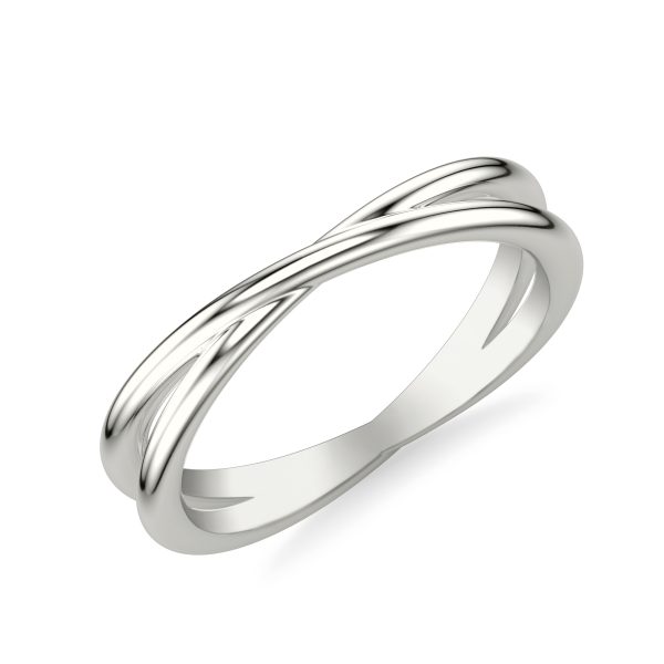 High-Polished Crossover Wedding Band Platinum (Setting Price)